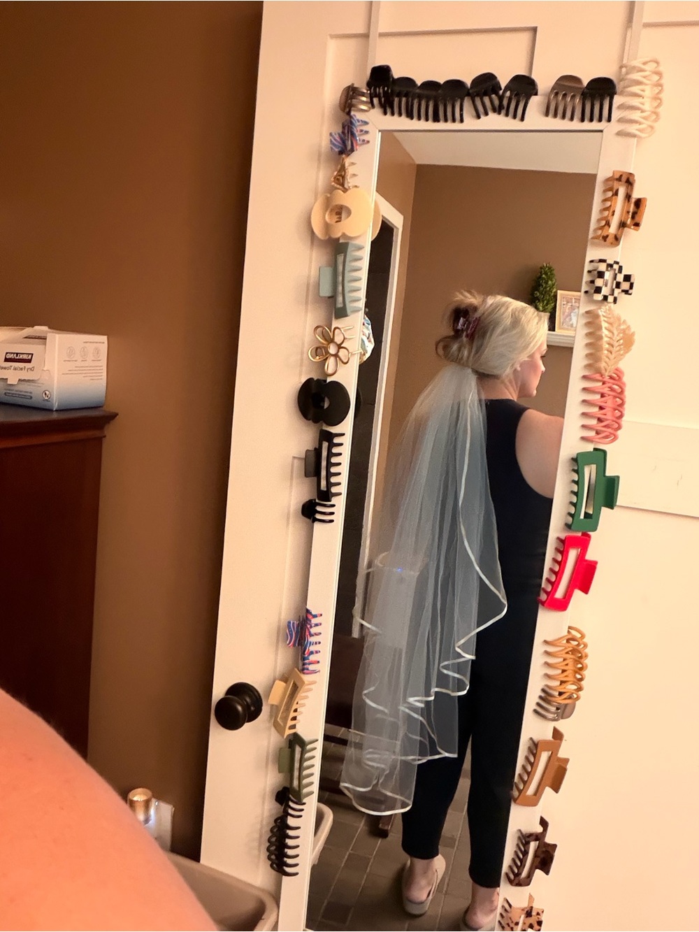 Sheer Cream Bridal Veil with Cascading Layers